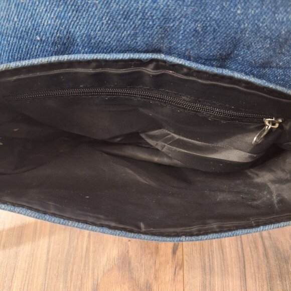 Embroidered Patch whimsical Jean Purse - Picture 6 of 13